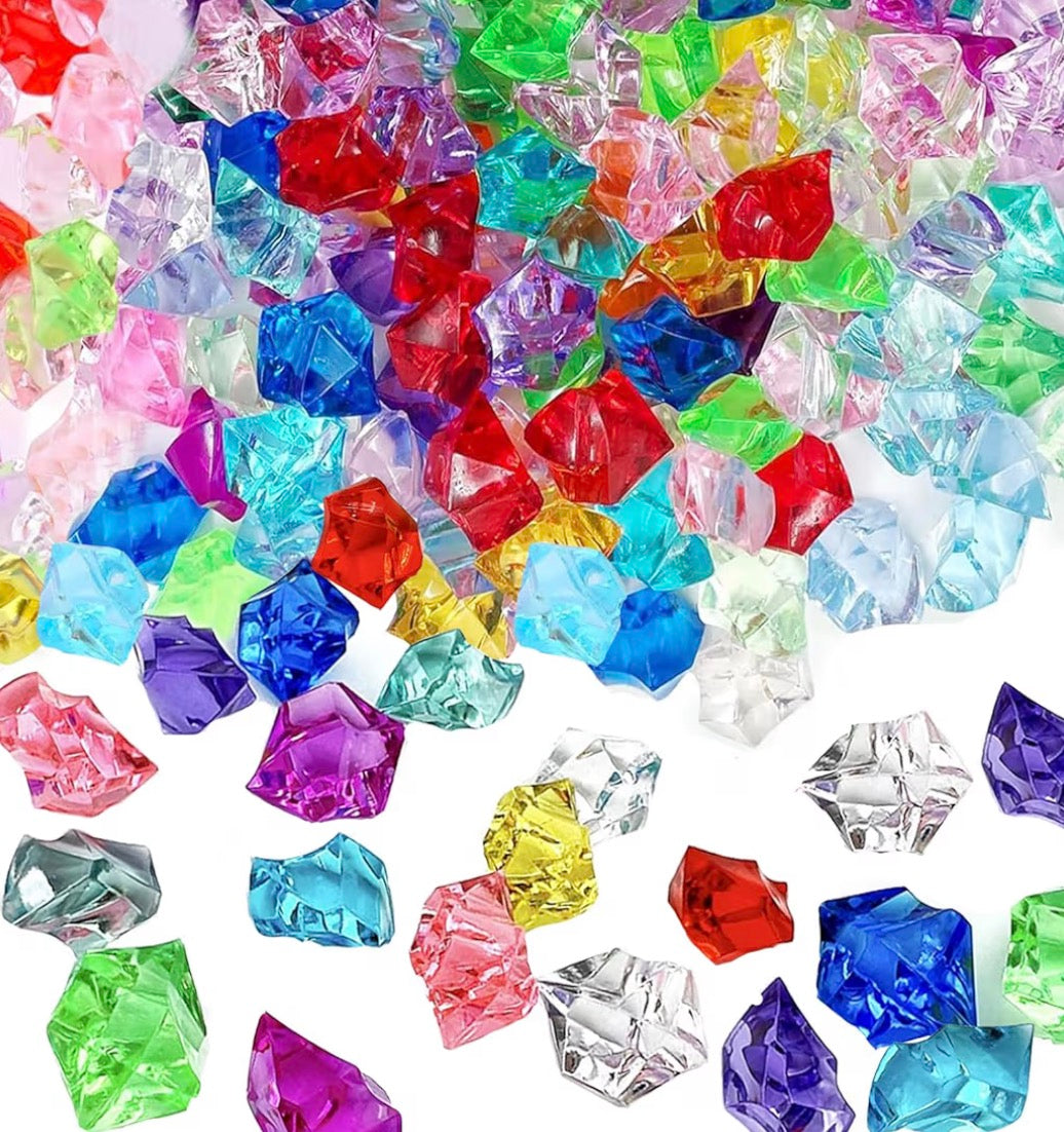 multi colored large crushed ice cubes