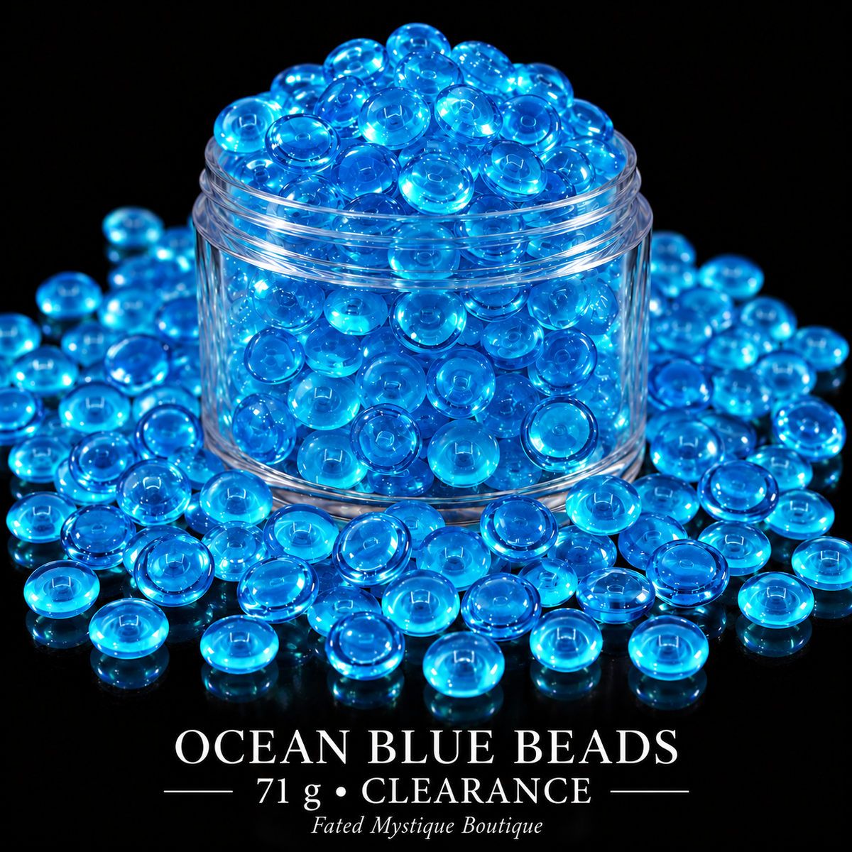 Ocean Blue Acrylic Beads — Clearance 71 g