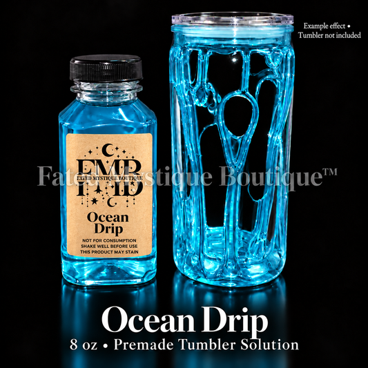 Ocean Drip — 8 oz premade tumbler solution with example effect; tumbler not included.