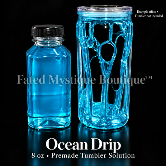 Ocean Drip — 8 oz premade tumbler solution with example effect; tumbler not included.