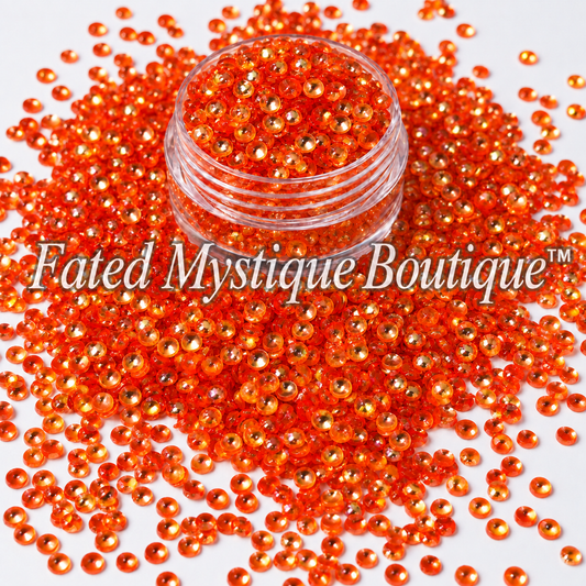 Orange bubble glitter for snow globe tumblers and DIY craft projects; Fated Mystique Boutique™