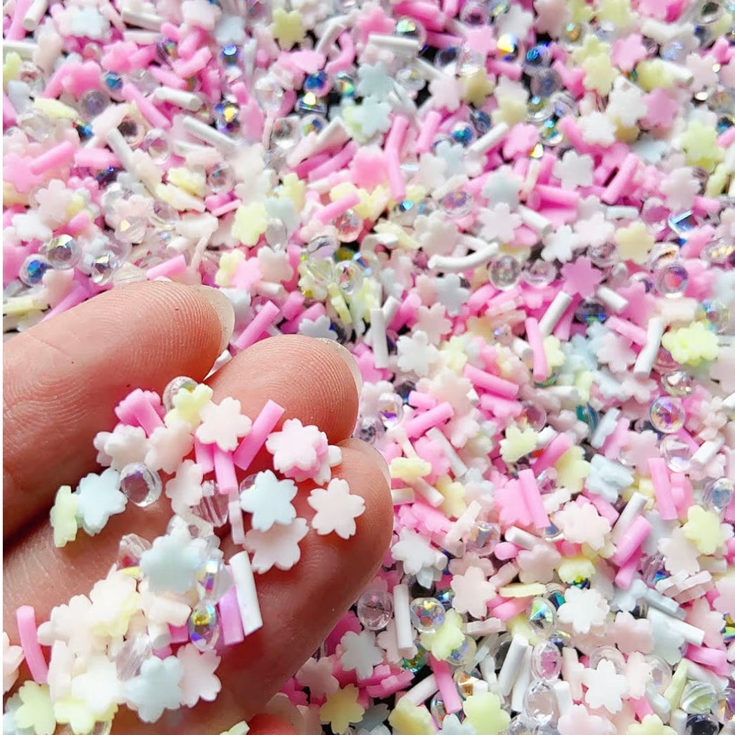 pastel flowers polymer clay slices