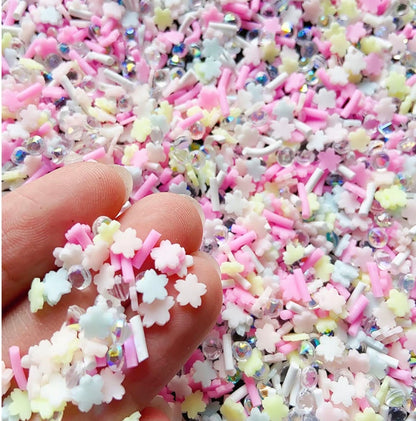 pastel flowers polymer clay slices