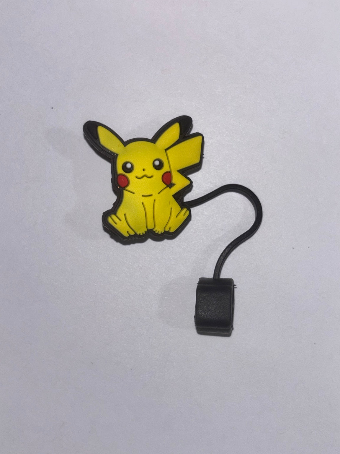 Pikachu straw topper with matching tether for 10 mm straws — Fated Mystique Boutique