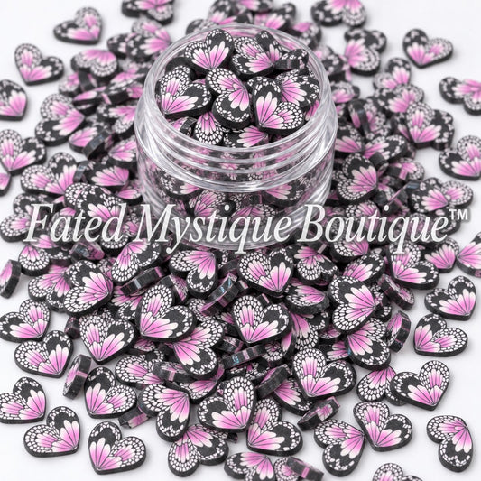 Purple butterfly polymer clay slices for snow globe tumblers slime and DIY craft projects