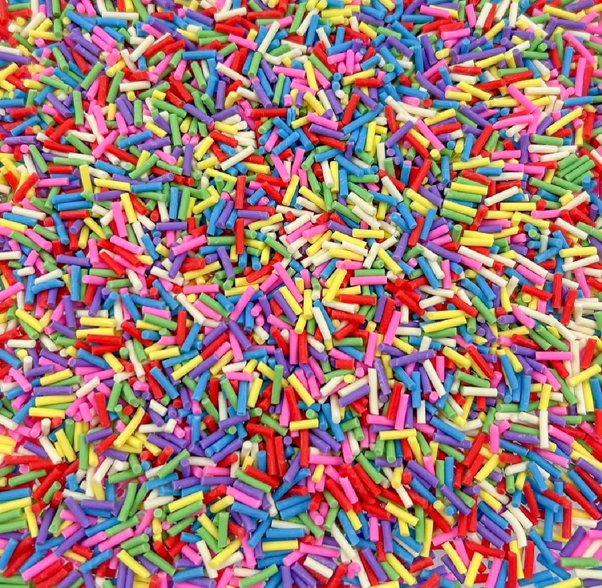 rainbow sprinkles polymer clay slices