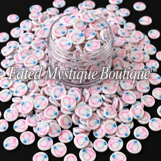 Stethoscope polymer clay slices for medical-themed snow globe tumblers and DIY crafts