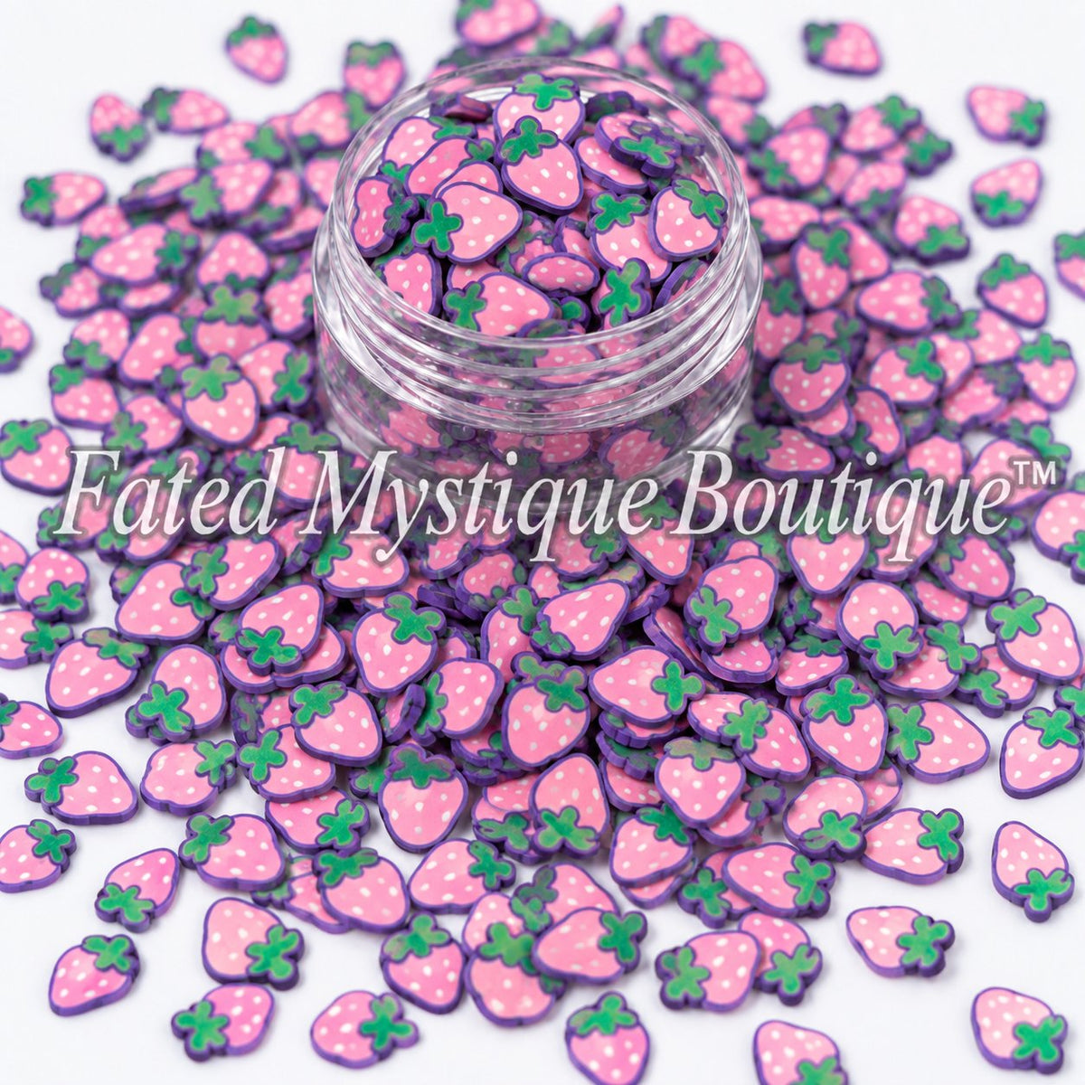 Strawberry Polymer Clay Slices — Clearance 0.4 oz — product design reference; see listing for clearance pack size