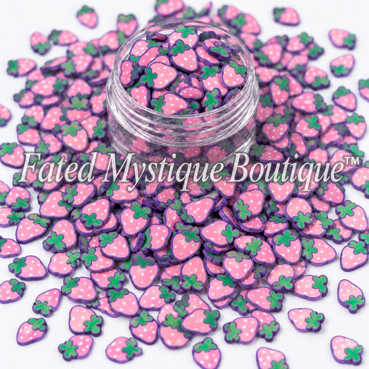 Strawberry Polymer Clay Slices — Clearance 0.4 oz — product design reference; see listing for clearance pack size