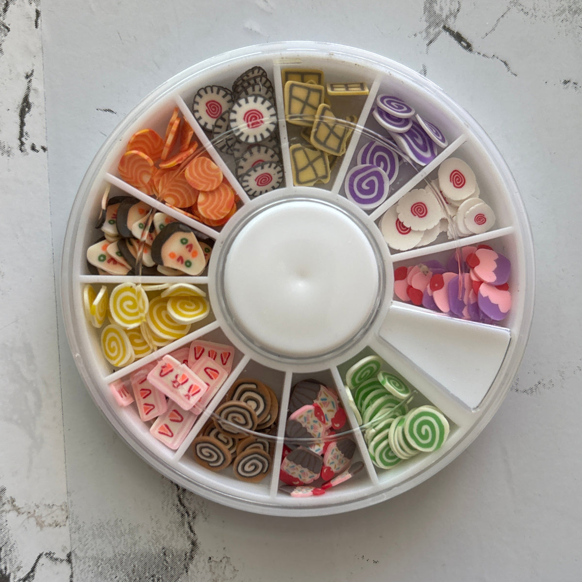 Sweets variety pack with dessert themed craft embellishments for snow globe tumblers and DIY projects