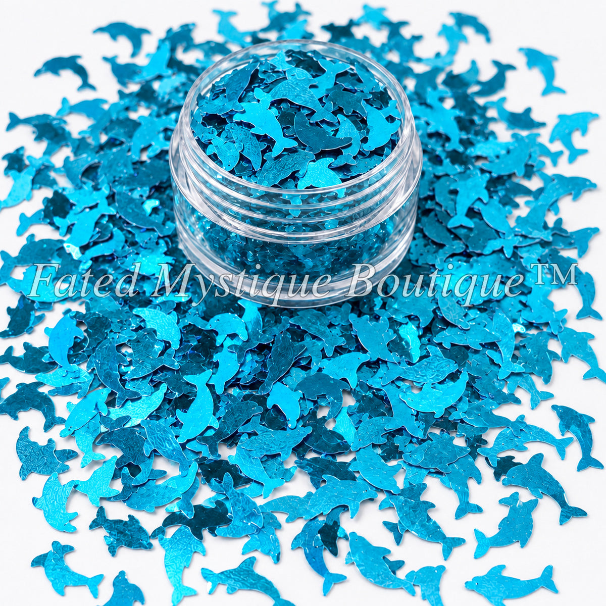 Teal Dolphins Shaped Glitter for snow globe tumblers, resin, and DIY crafts