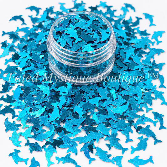 Teal Dolphins Shaped Glitter for snow globe tumblers, resin, and DIY crafts