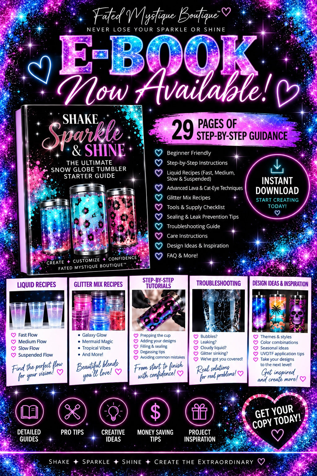 Shake Sparkle and Shine Ultimate Snow Globe Tumbler Starter Guide ebook