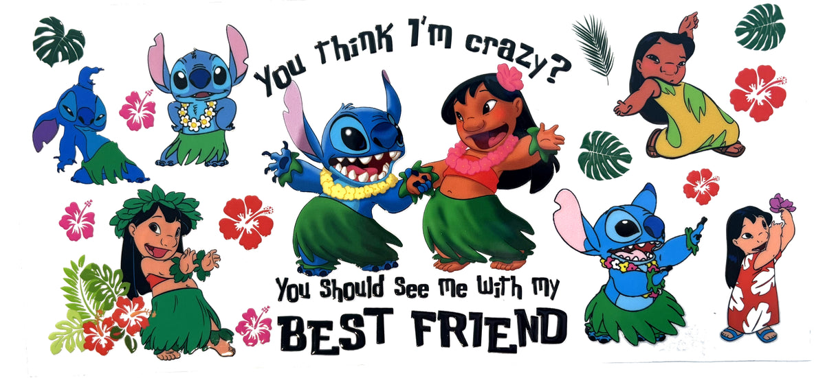 Stitch Lilo best friend UVDTF decal wrap, #613, on a white background