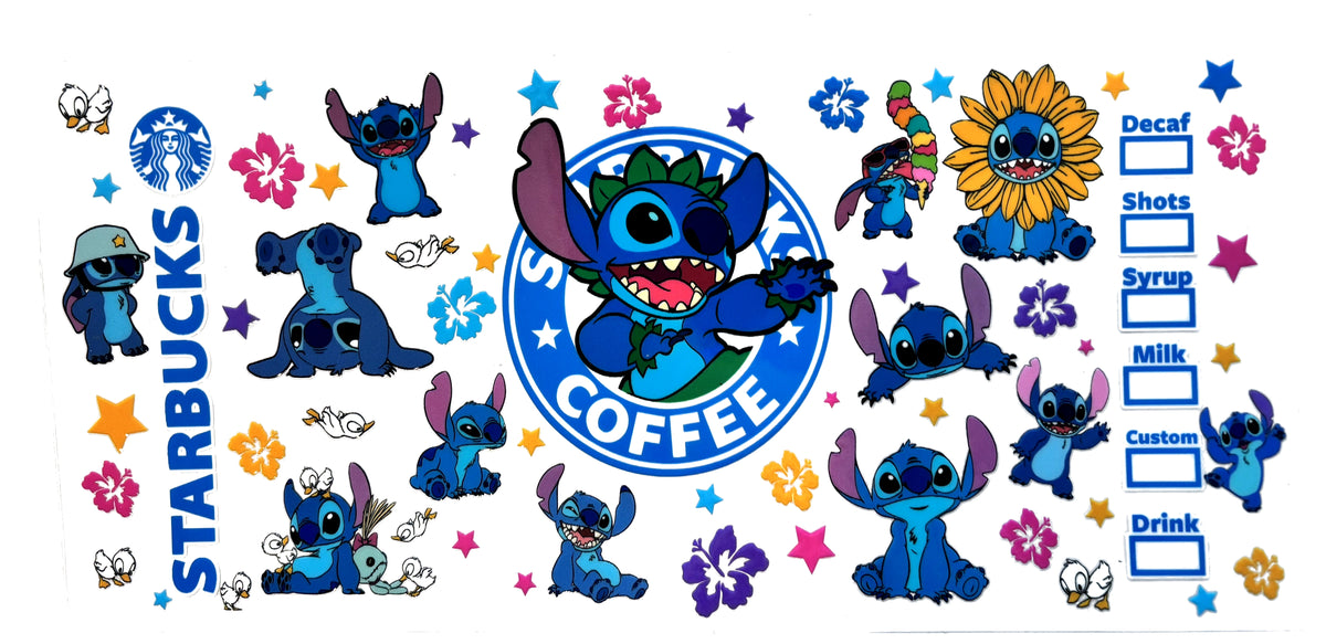 Coffee Stitch UVDTF decal wrap, #615, on a white background