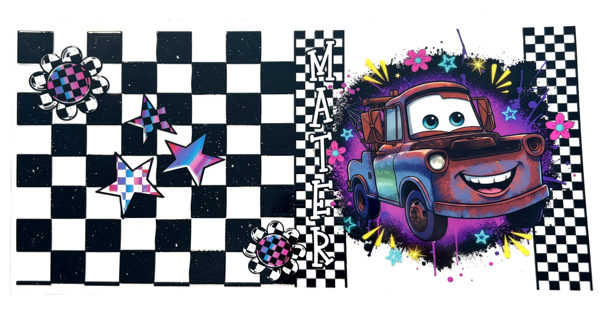 Mater checker UVDTF decal wrap, #626, on a white background