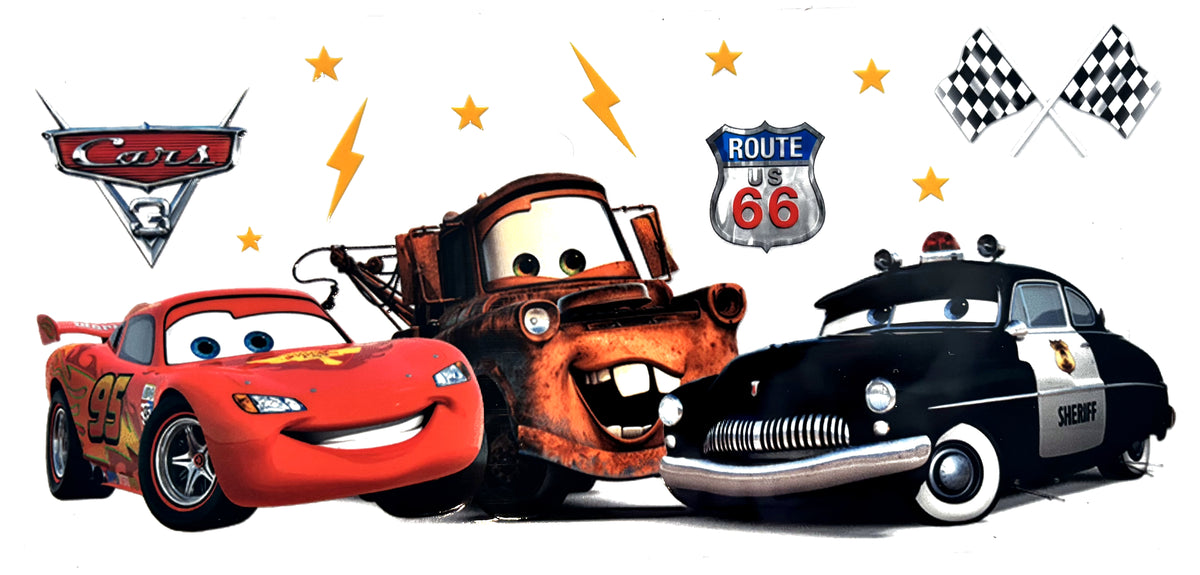 McQueen Mater Sheriff UVDTF decal wrap, #634, on a white background