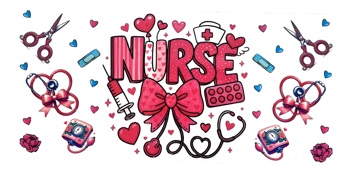 Nurse UVDTF decal wrap, #636, on a white background