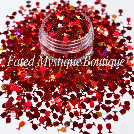 Wine glass shaped glitter for snow globe tumblers resin and celebration crafts