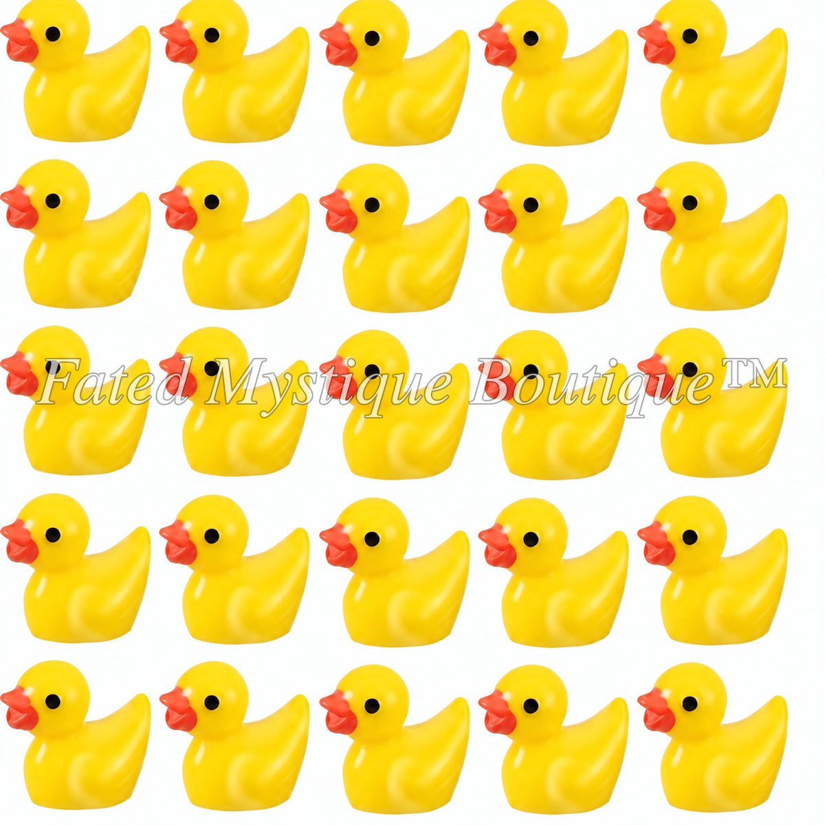Yellow duck charms arranged on a white background for tumbler and craft projects — Fated Mystique Boutique