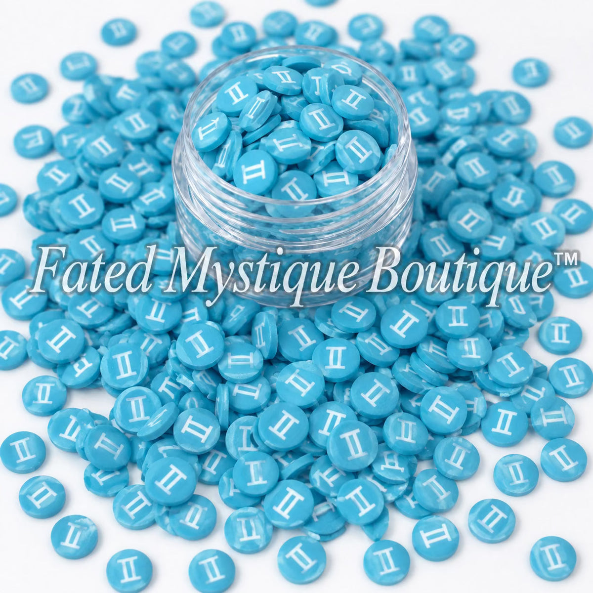 Gemini Zodiac Polymer Clay Slices for snow globe tumblers and DIY crafts